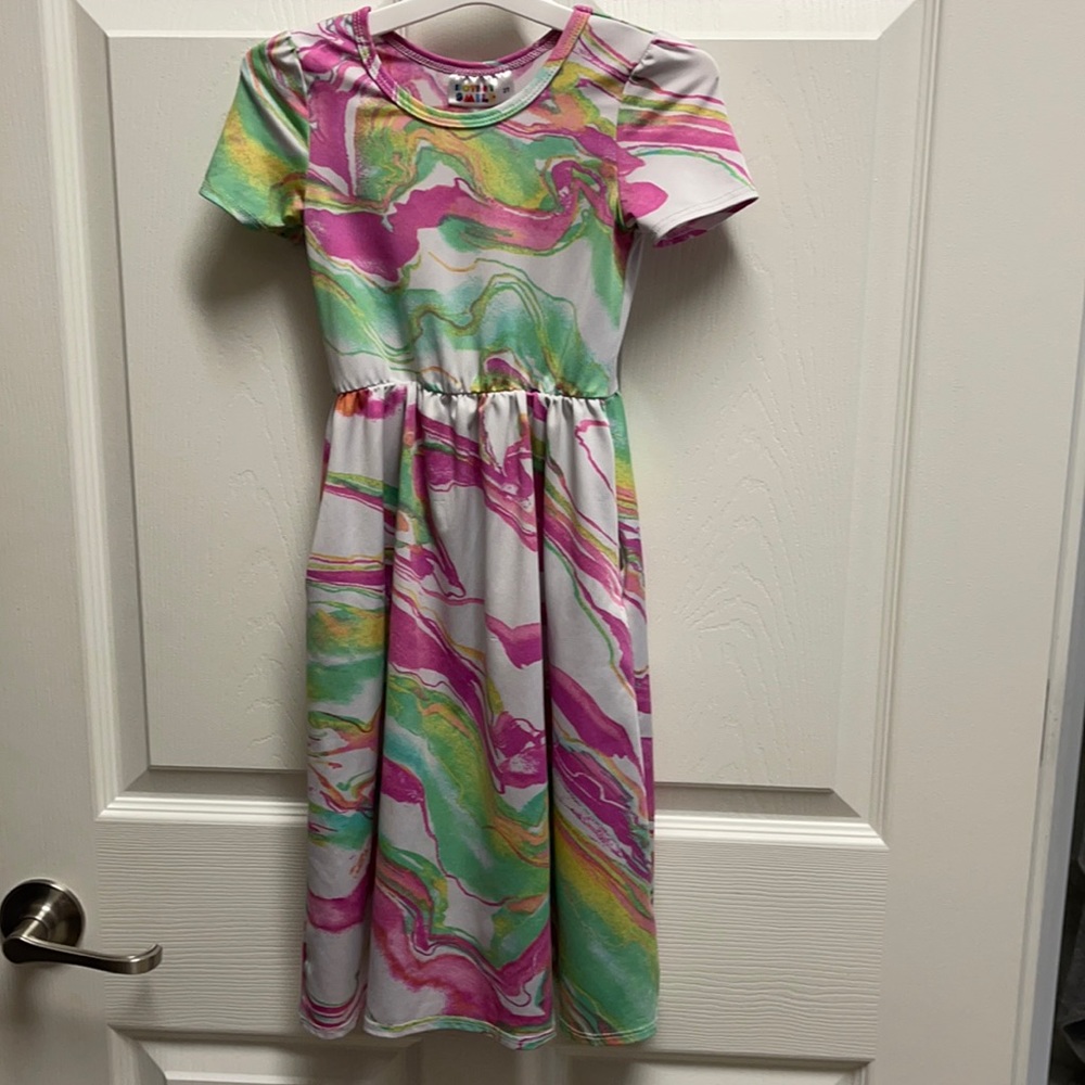 DotDotSmile maxi pink and green tie dye